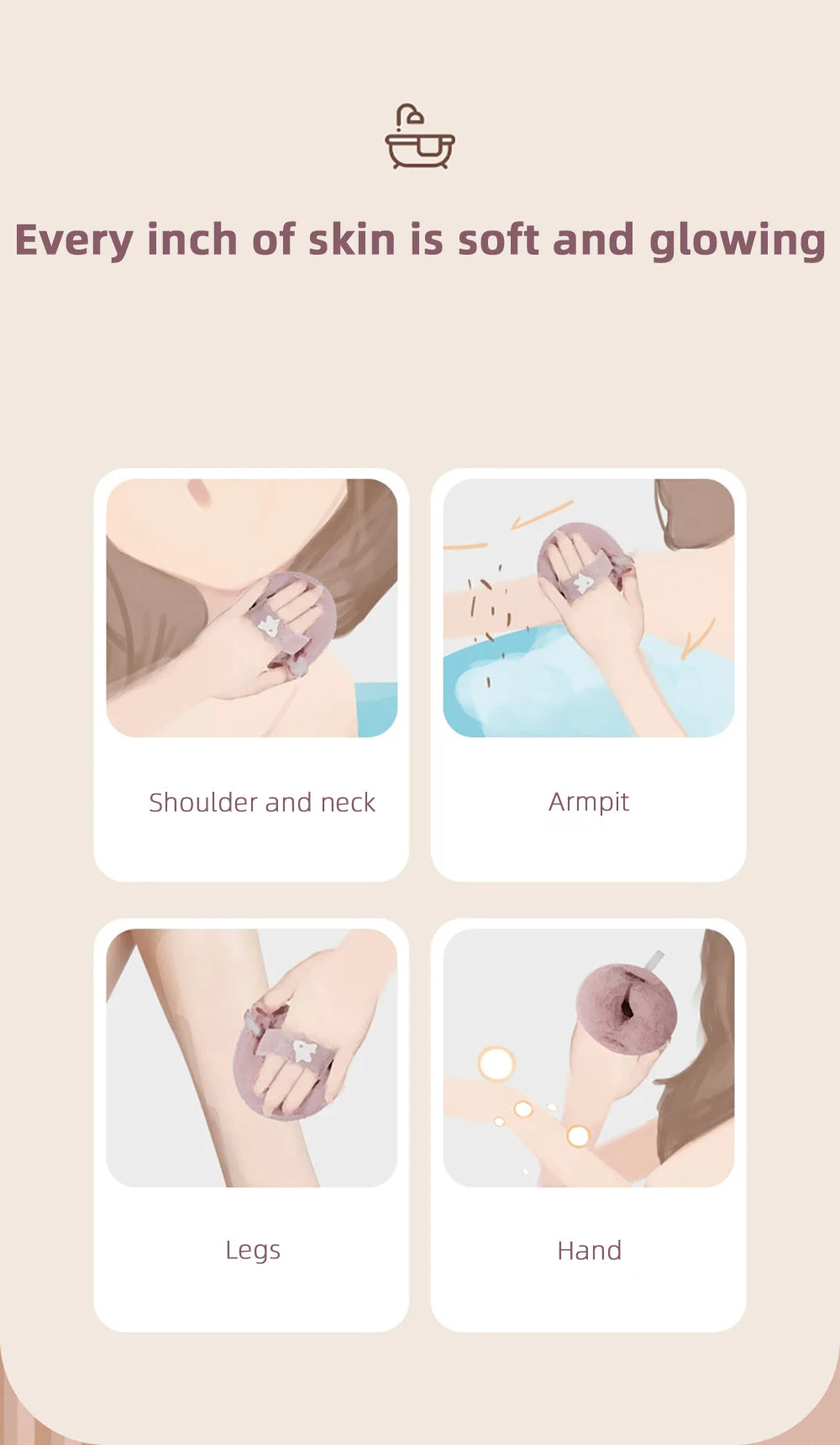 Shower Loofah Bath Sponge With Hanging Rope