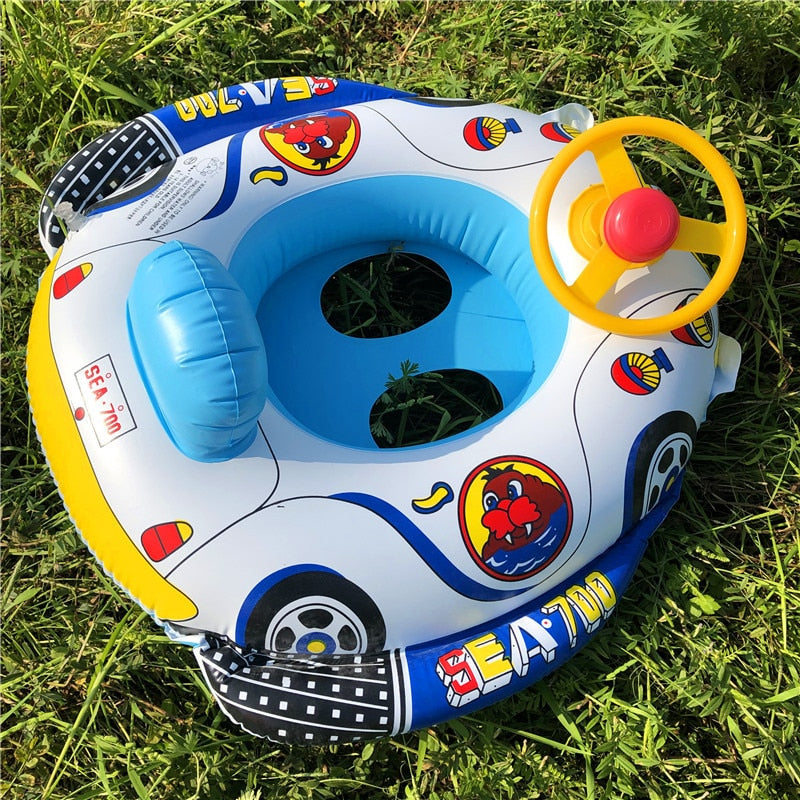 Inflatable Baby Swimming Ring with Sun Shade - BestShop