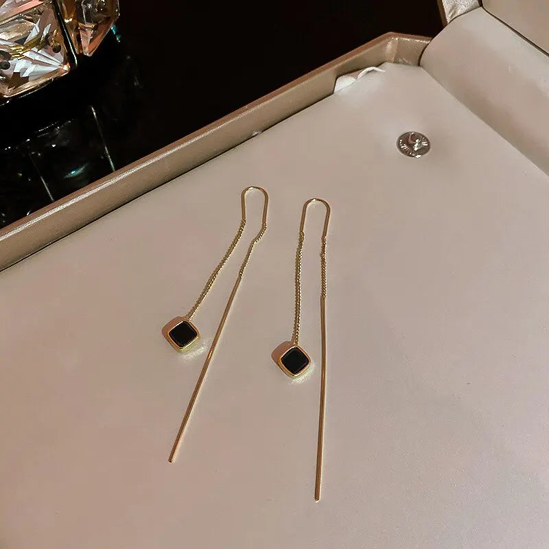 Simple Geometric Square Drop Earrings
