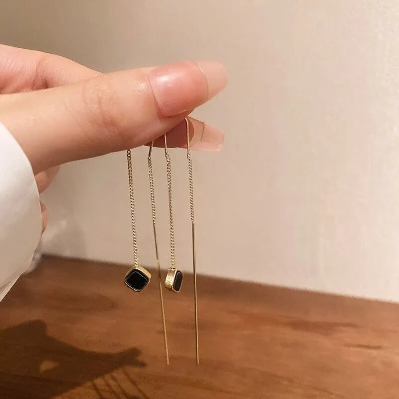 Simple Geometric Square Drop Earrings