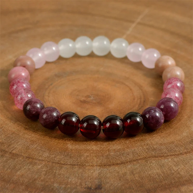 Handmade Pink Amethyst Beaded Bracelet
