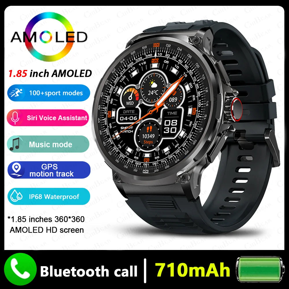 AMOLED Men GPS Track Smart Watch