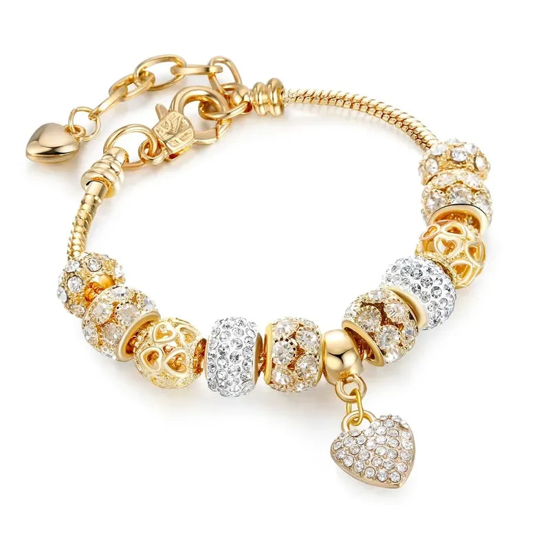 Multi-Element Beaded Love Pan Family Bracelet