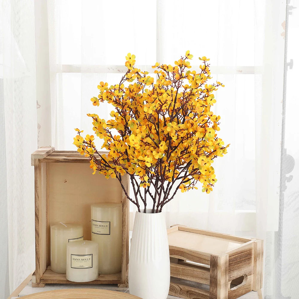 Gypsophile artificielle en soie, 50 cm, longues branches, décoration d'intérieur, fausses plantes, pour fête de mariage, DIY