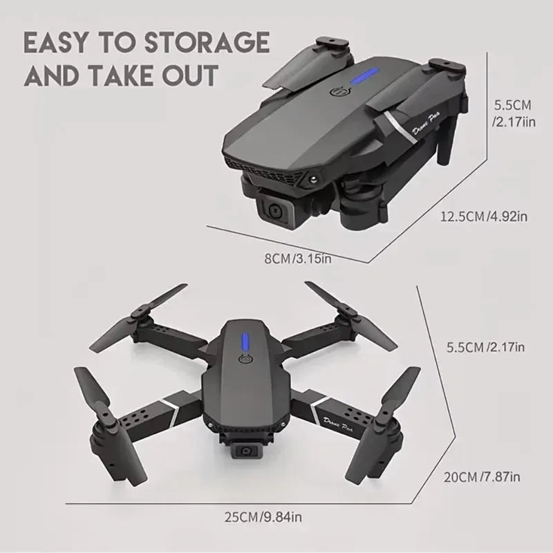 Drone RC pliable E88Pro avec caméra HD 4K/1080P