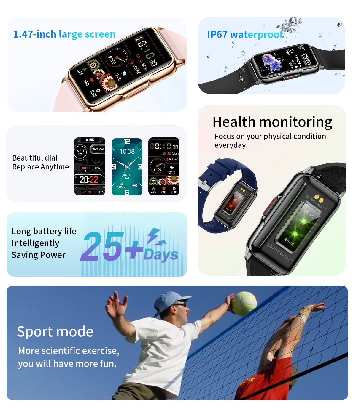 LIGE Smart Bracelet For Android IOS