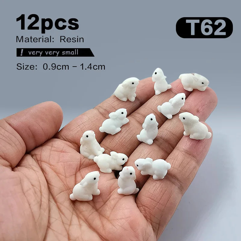 Figurine de lapin mignon de Pâques 2025, bricolage, paysage, maison, kawaii, décoration de chambre, miniature, jardin de fées, accessoires de décoration modernes