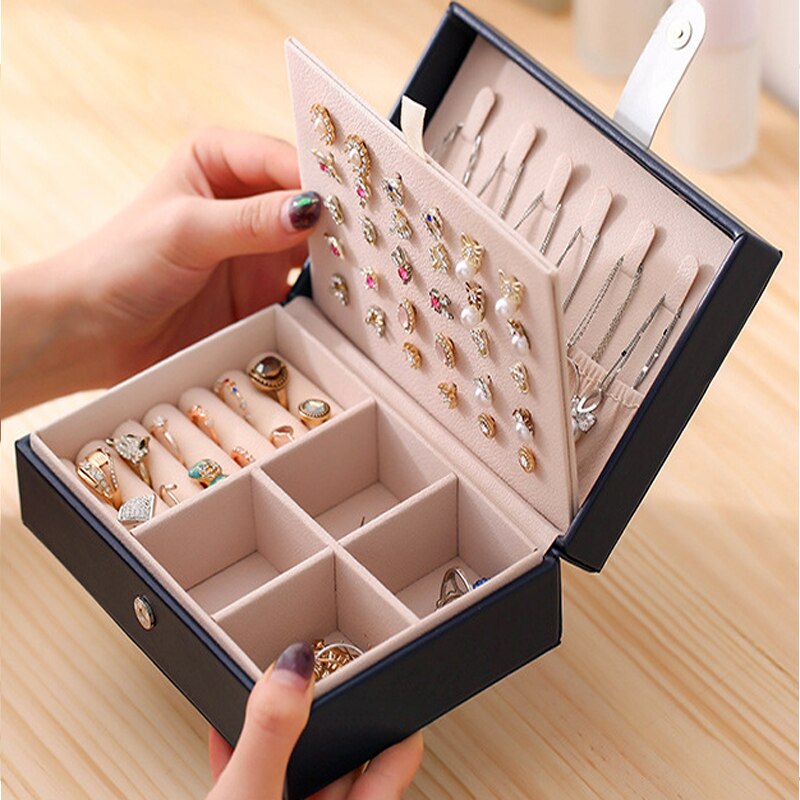 Double Layer Storage Portable Jewelry Box - BestShop