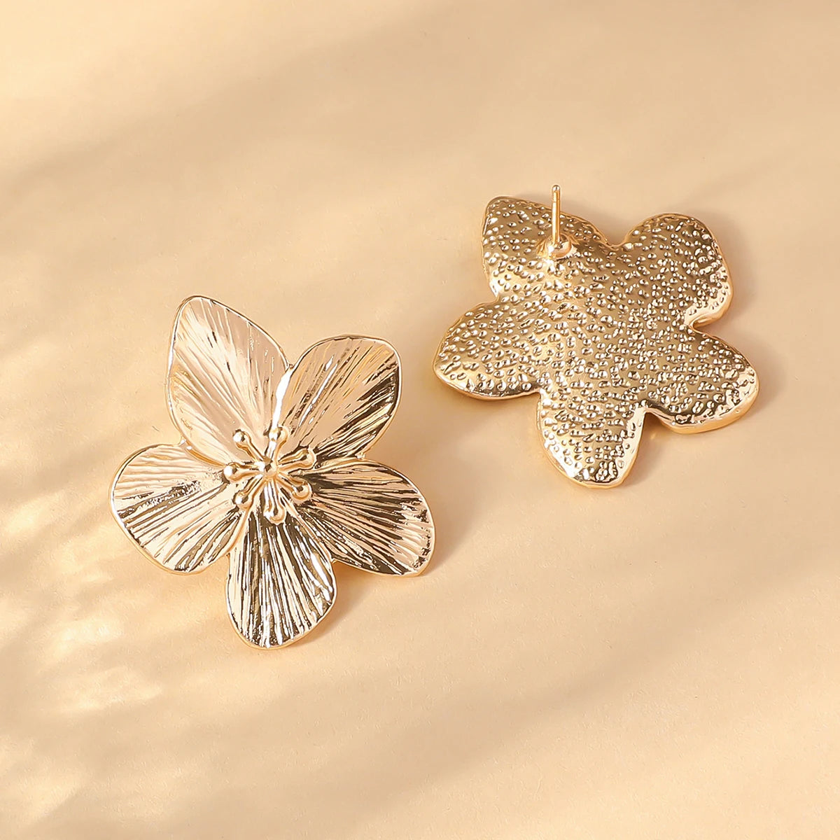 Fashion Trendy Stainless Steel Flower Earrings
