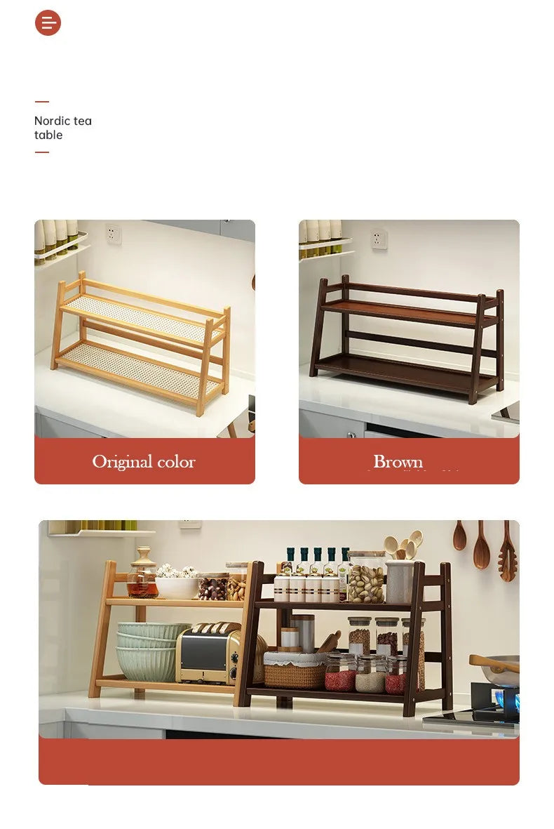 Bamboo Spice Caddy Shelf 2-Layer
