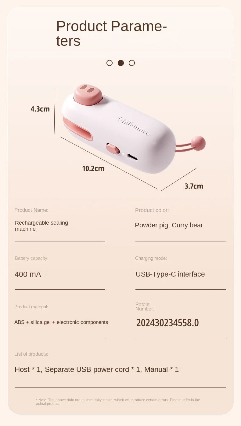 Mini Bag Sealer Rechargeable Heat Sealer