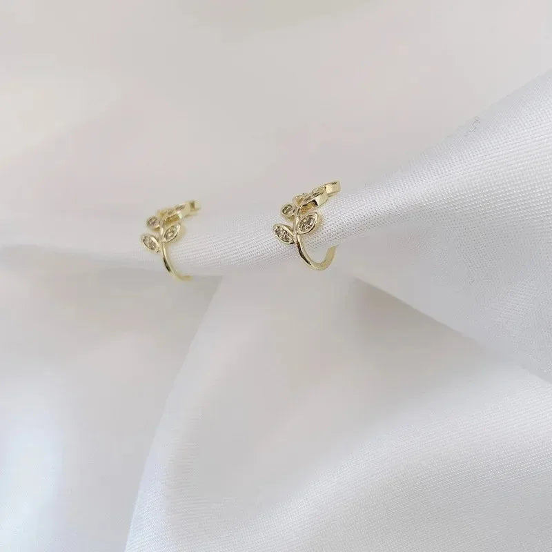 Cute Metal Leaf Earcuff Clip-On Earring