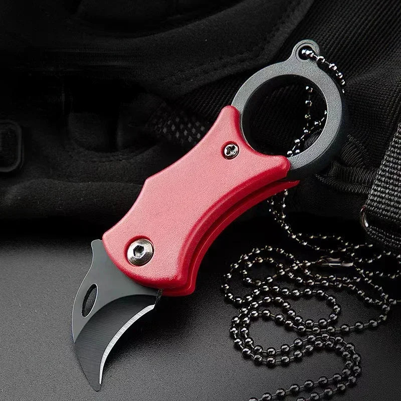 Couteau pliant d'extérieur, nouveau modèle 2024, EDC, clé, griffe de renard, coupe-boîte, collier, couteau de camping, couteau de poche portable d'autodéfense
