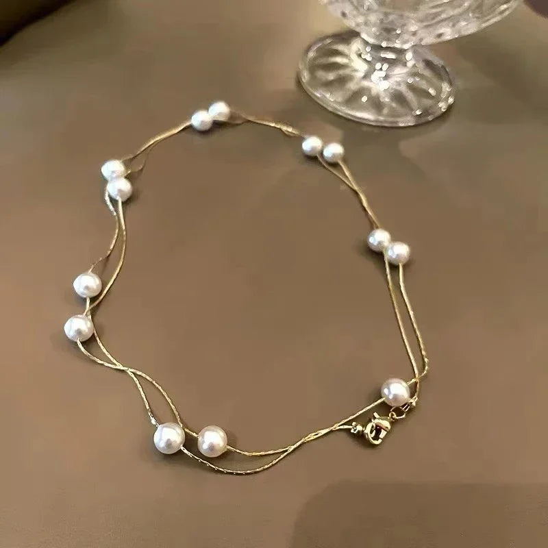 French Elegant Pearl Beaded Necklace