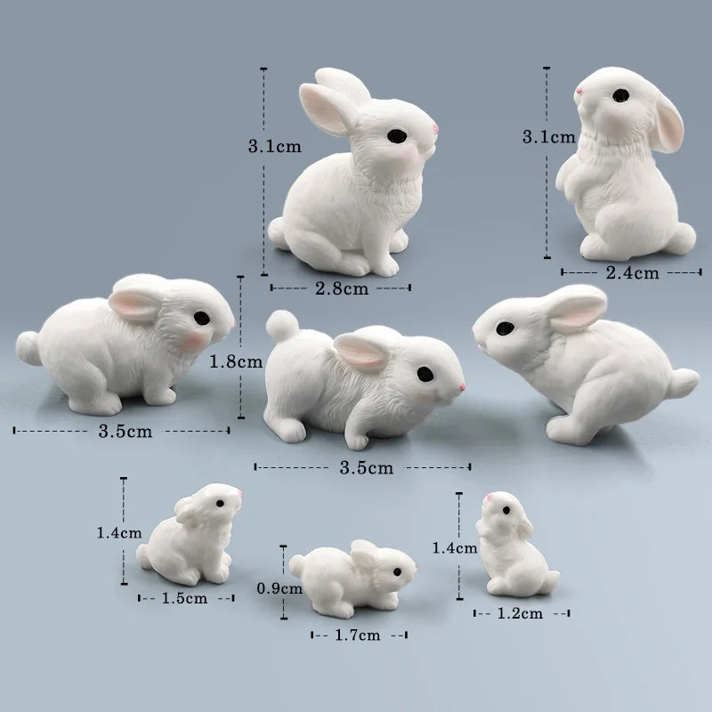 Figurine de lapin mignon de Pâques 2025, bricolage, paysage, maison, kawaii, décoration de chambre, miniature, jardin de fées, accessoires de décoration modernes