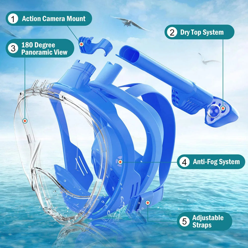 Underwater Scuba Anti Fog Full Face Diving Mask