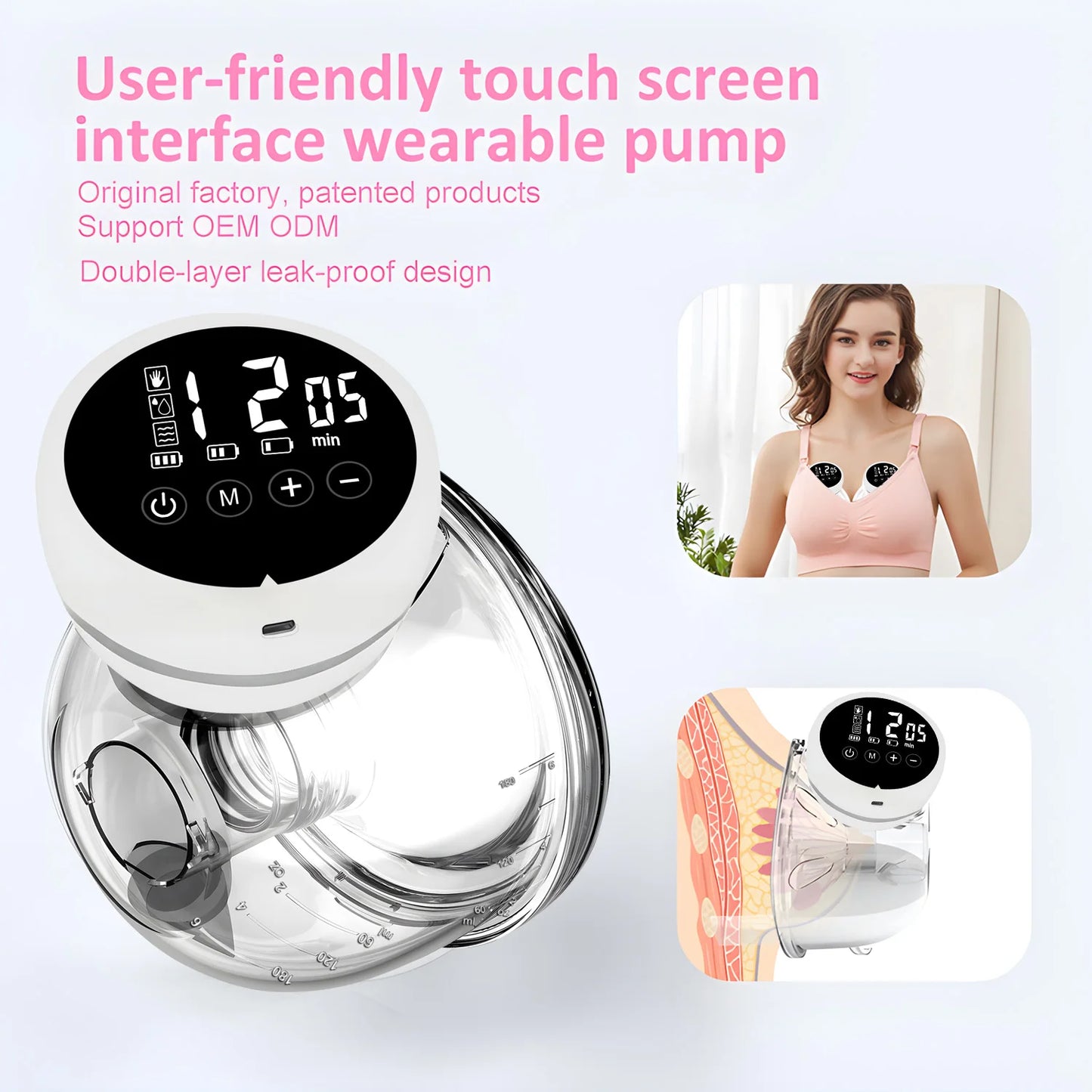 USB Wearable Electric Automatic Breast Pump