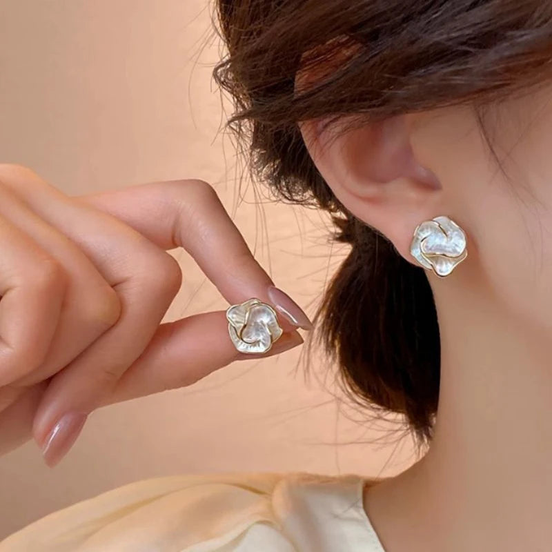 Delicate Camellia Stud Earring