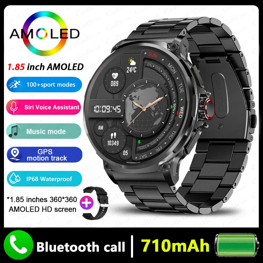 AMOLED Men GPS Track Smart Watch