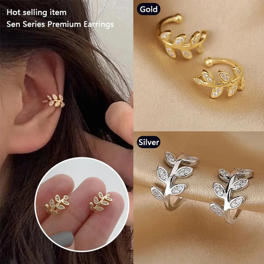 Cute Metal Leaf Earcuff Clip-On Earring