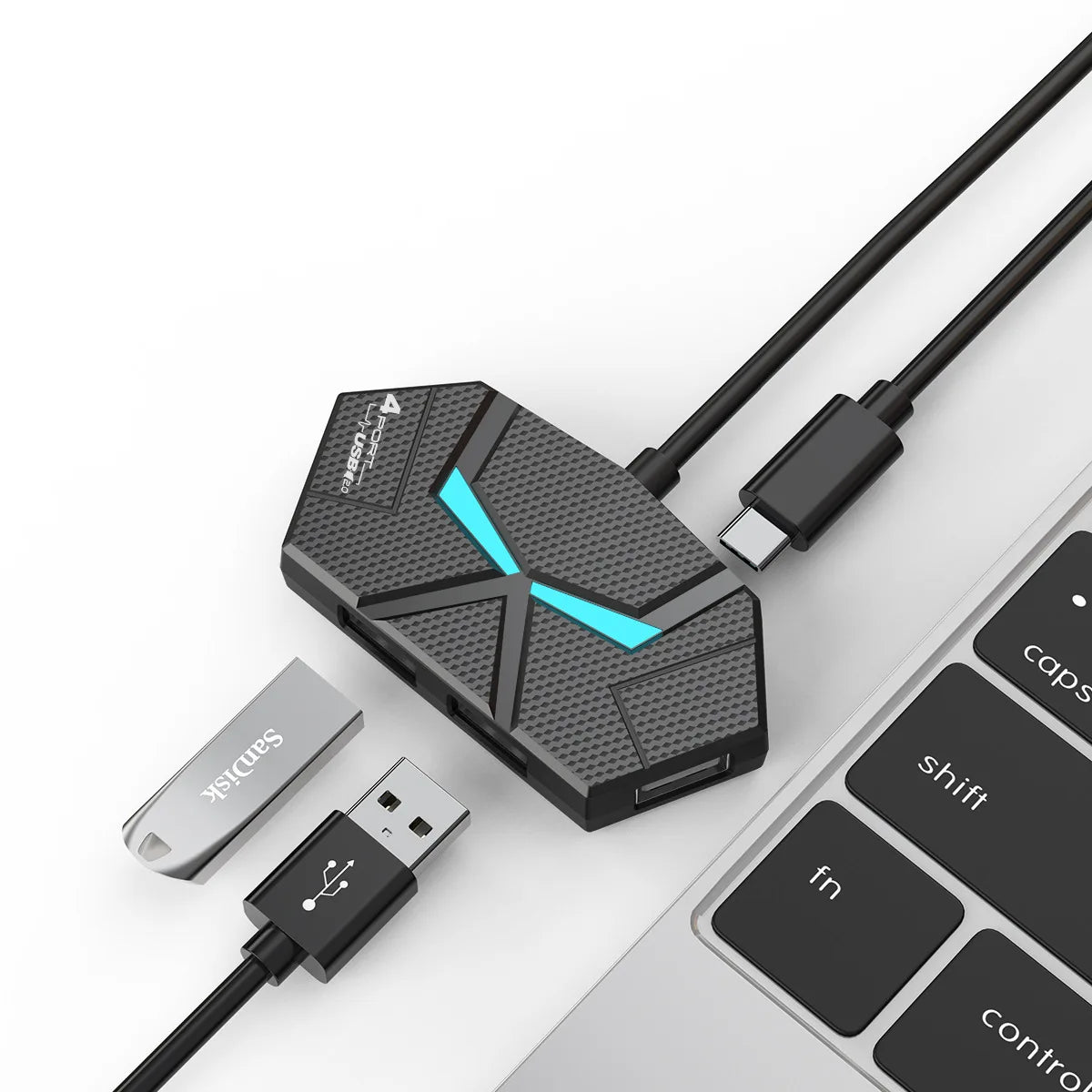 7-port Compatible USB2.0 Expansion Splitter