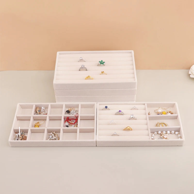 Velvet Jewelry Tray Storage Drawer