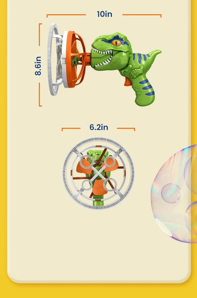 2 In 1 Dinosaur Electric Soap Bubble Gun