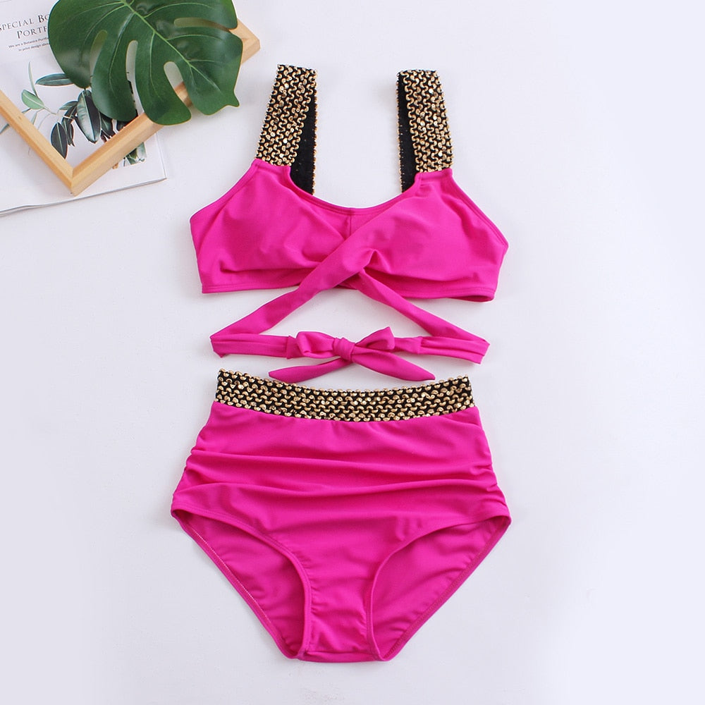 2023 Black Cross High Waist Bikini - BestShop