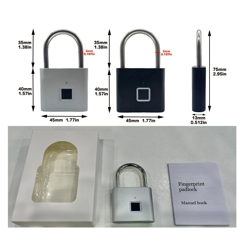 Rechargeable Fingerprint Padlock