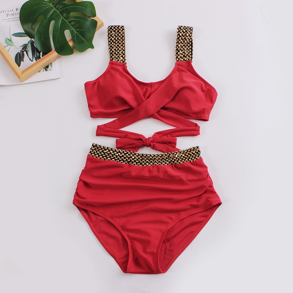 2023 Black Cross High Waist Bikini - BestShop