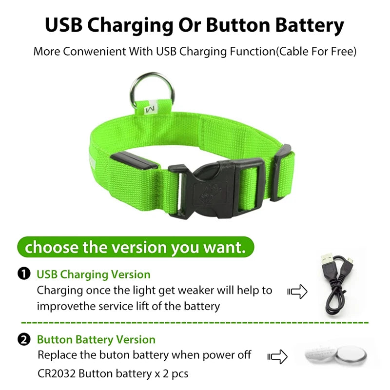 Usb Charging Glowing Dog Collar