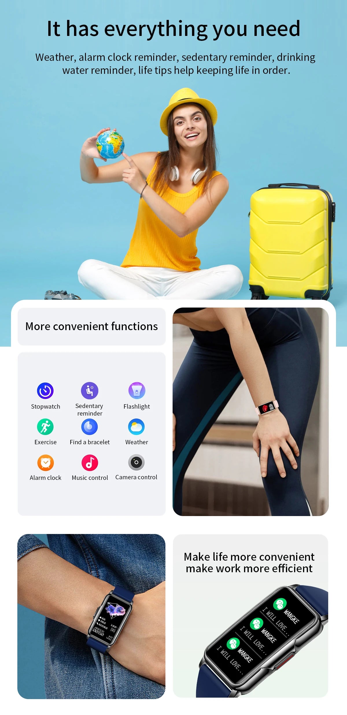 LIGE Smart Bracelet For Android IOS