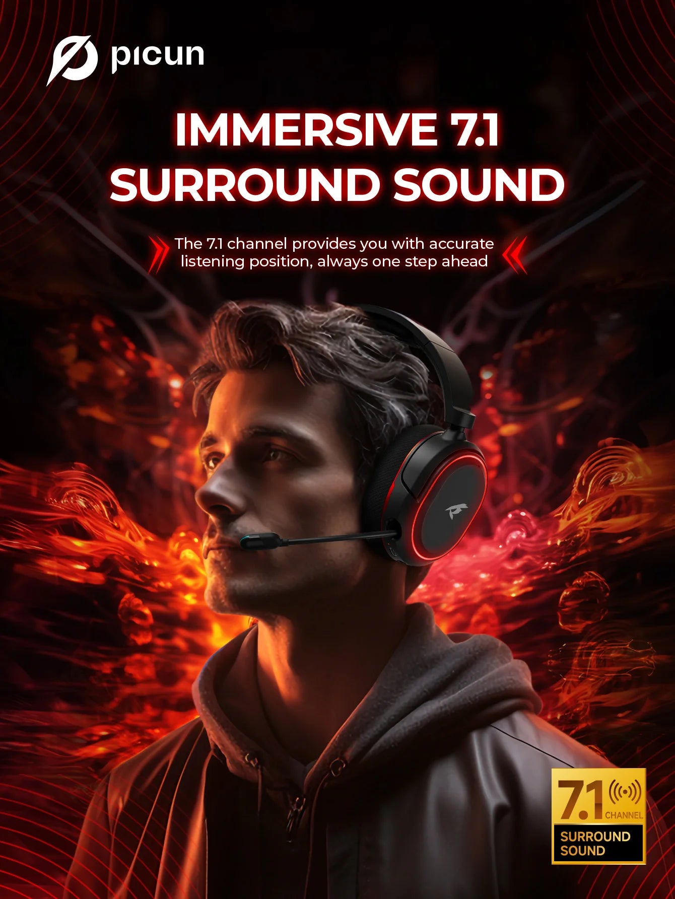 Picun G2 2.4G Wireless Gaming Headset
