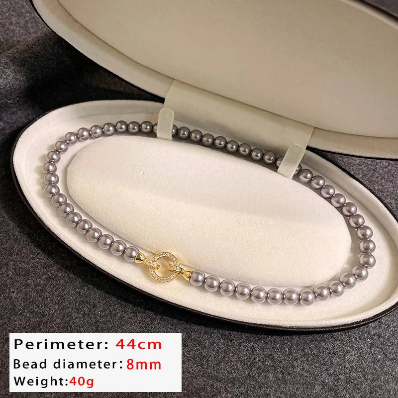 French Elegant Pearl Beaded Necklace