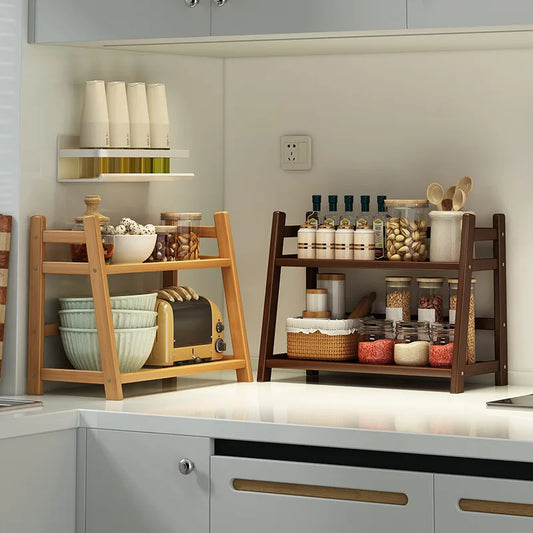 Bamboo Spice Caddy Shelf 2-Layer