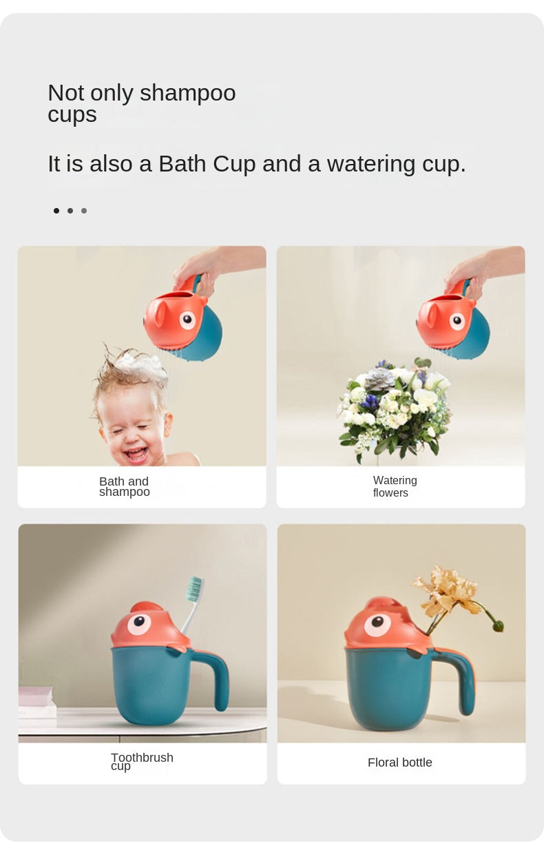 Baby Bath Shower Head Rinse Cup Cartoon Shark