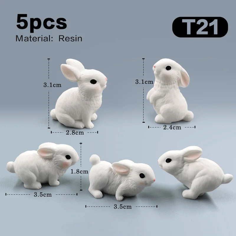 Figurine de lapin mignon de Pâques 2025, bricolage, paysage, maison, kawaii, décoration de chambre, miniature, jardin de fées, accessoires de décoration modernes