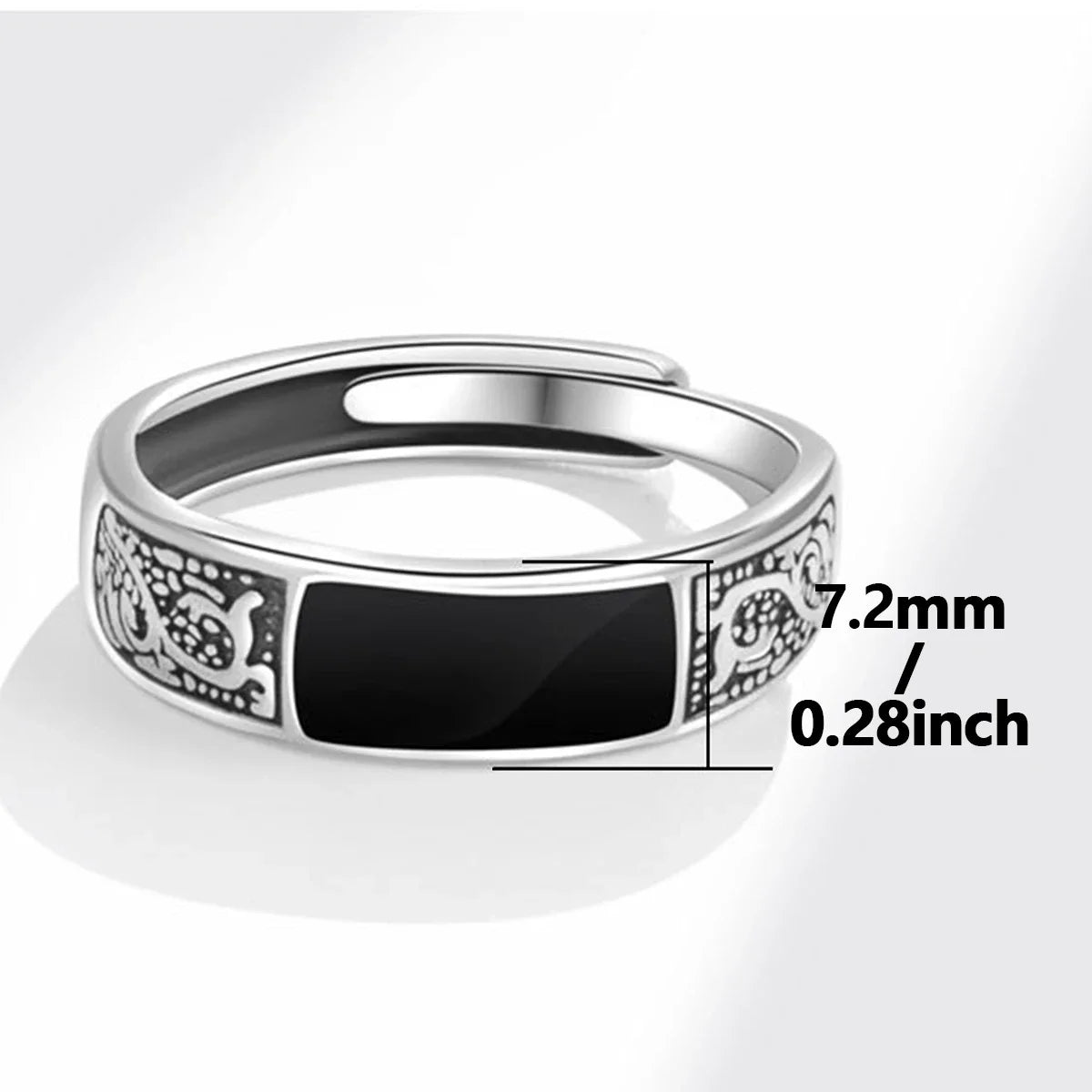 New Vintage Dragon Pattern Steel Ring