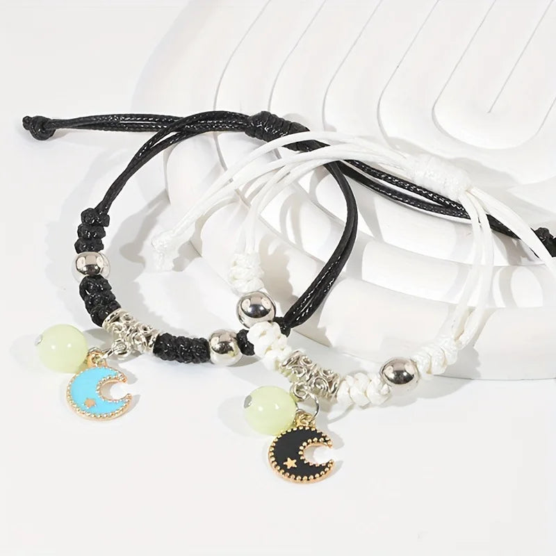 Fashion Luminous Beads Star Couple Bracelet