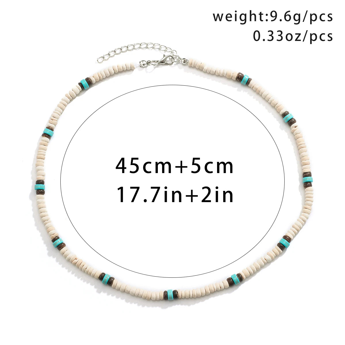 Summer Beach Wooden Beaded Surfer Necklace