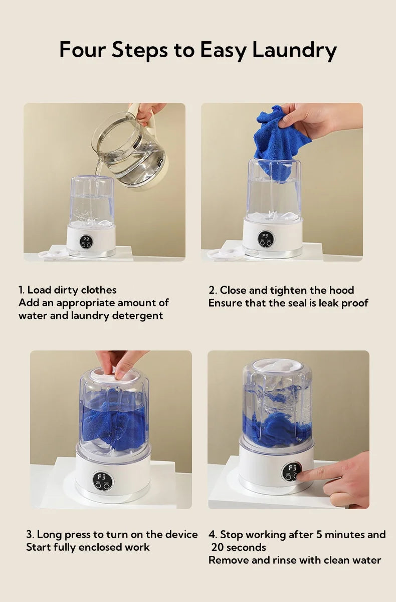 Mini Rechargeable Portable Washing Machine