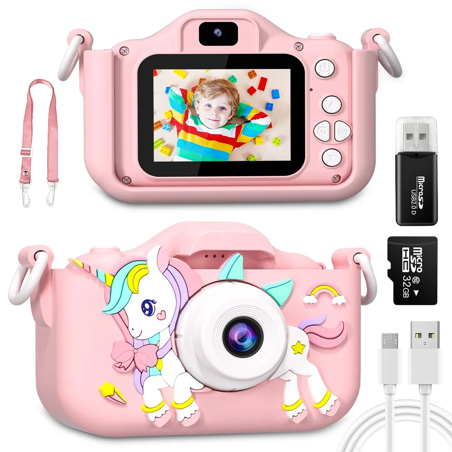 Cute Cat Children Cameras With 32G Card