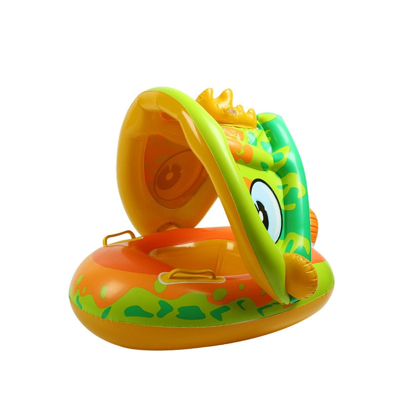 Inflatable Baby Swimming Ring with Sun Shade - BestShop