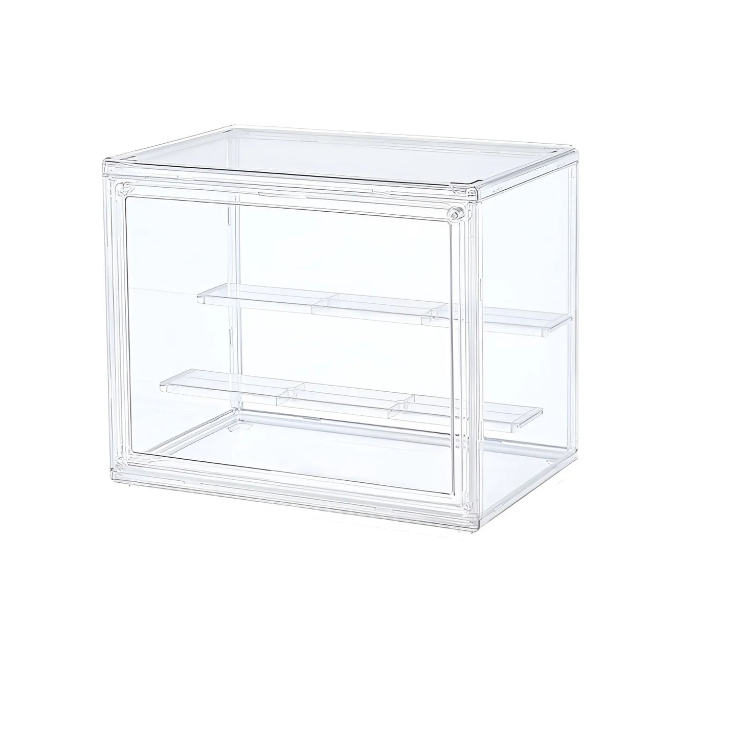 Caja de exhibición transparente apilable de plástico para almacenamiento