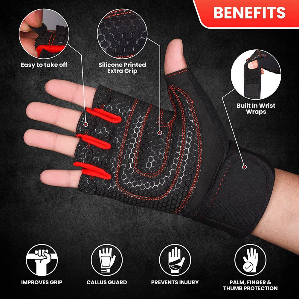 Workout Gloves for Men Women Weight Lifting Half Finger Glove - BestShop