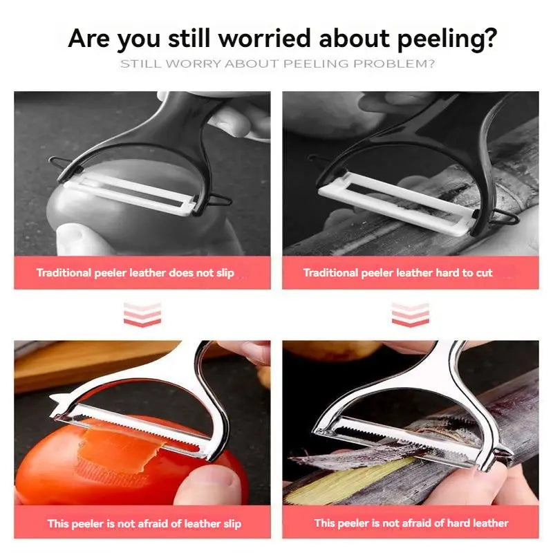 Serrated Blade/Flat Blade Knife Peeler