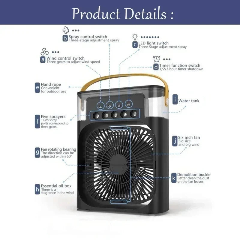 3-in-1 Portable Humidifier Fan Air Conditioner