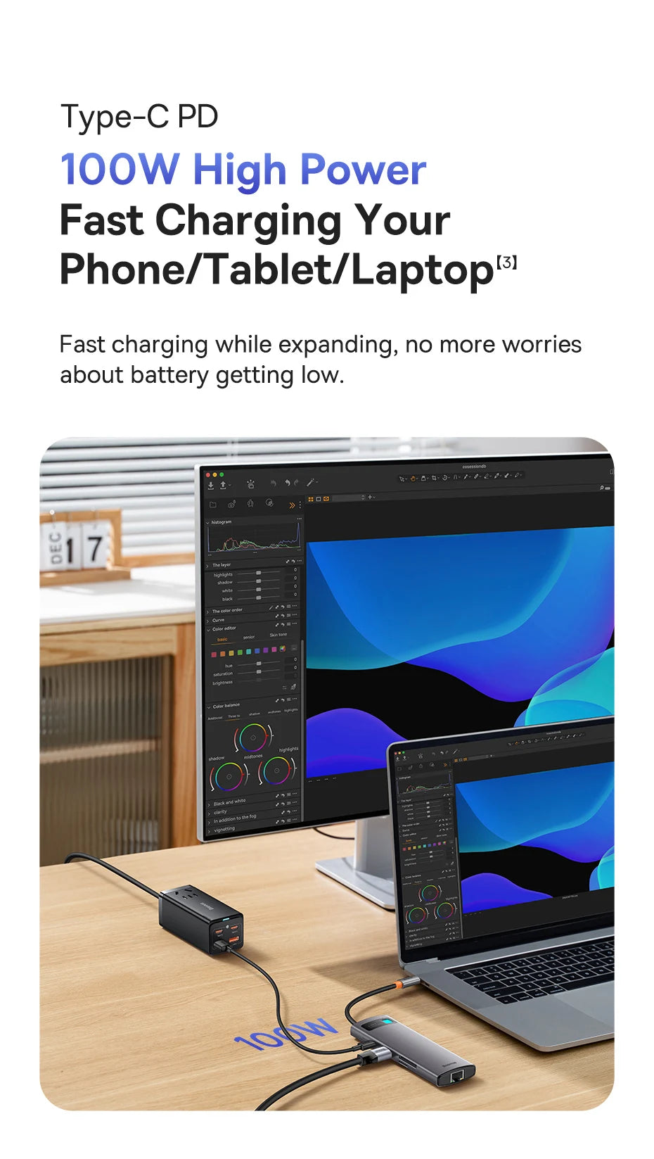 60Hz USB C Hub Type C to Ethernet Port