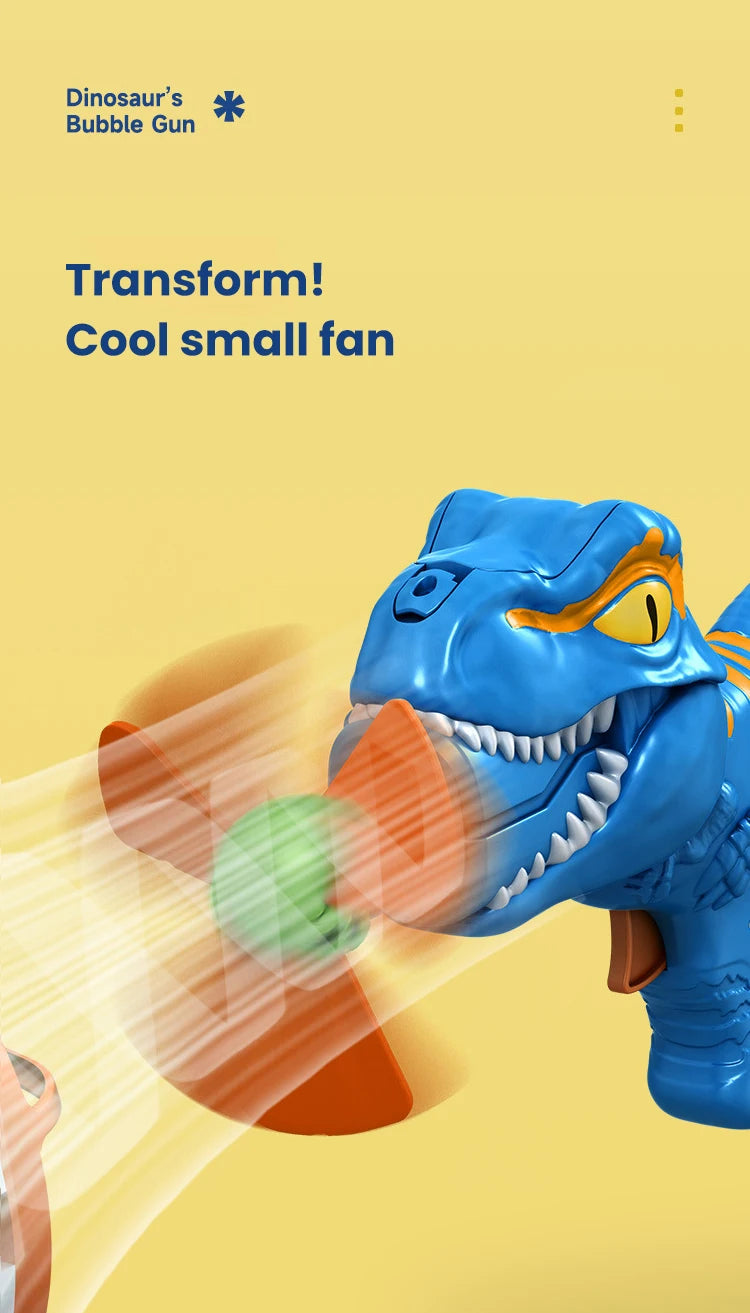 2 In 1 Dinosaur Electric Soap Bubble Gun