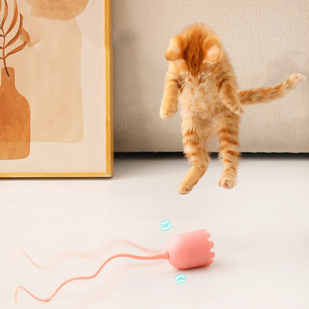 Electric Cat Teasing Stick Tail Wagging Toy